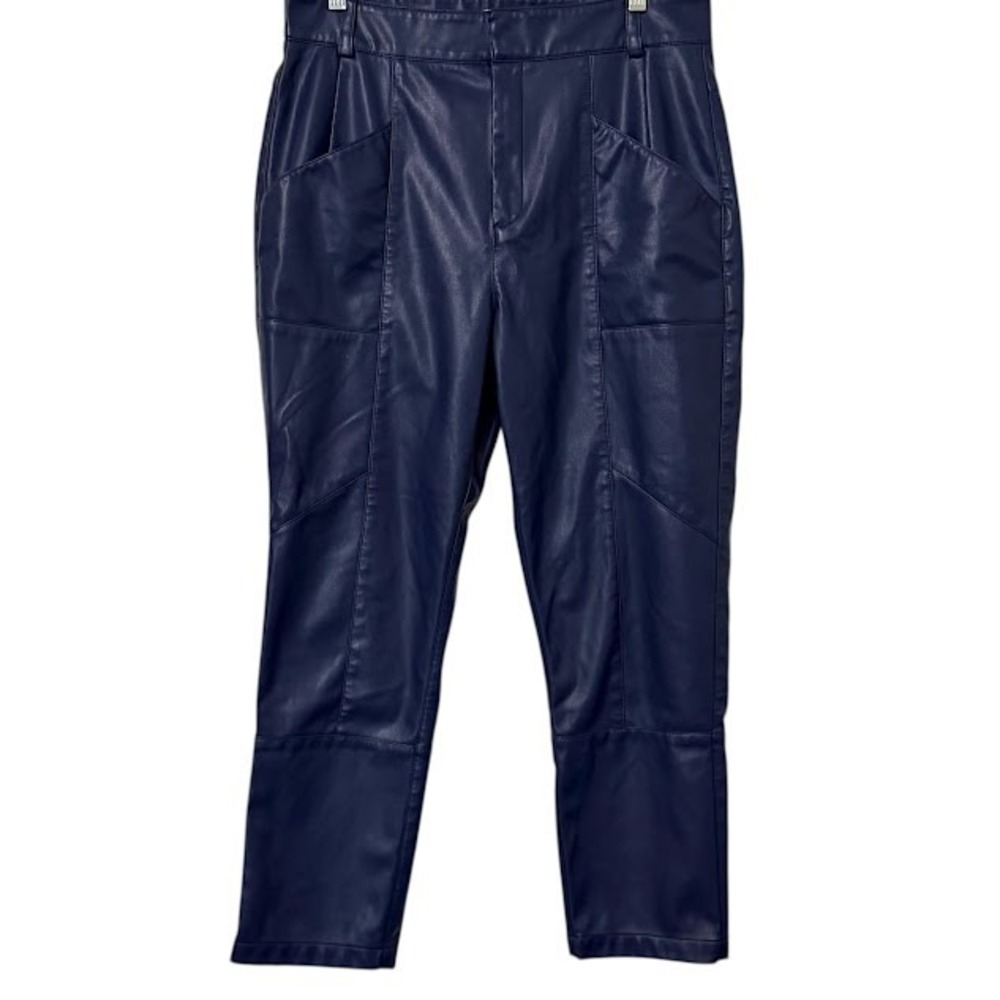 Ronny Kobo Blue Purple Faux Leather‎ Tapered Pants Womens 12